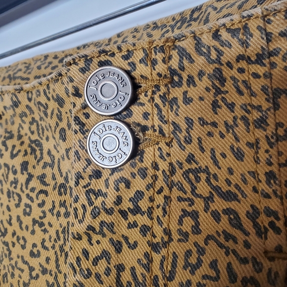 Joie jeans high pleated waist cropped leopard print size 26 80s rocker style - Picture 4 of 10